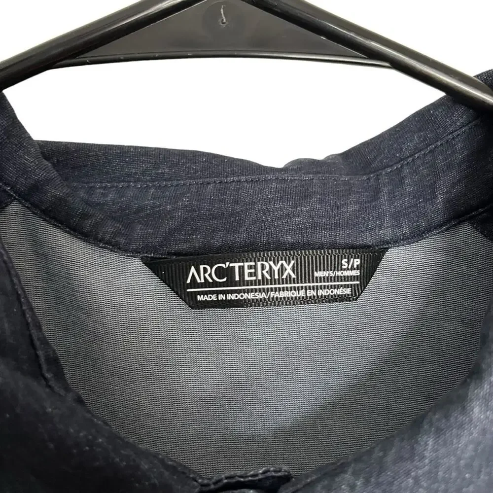 Arc’Teryx Eris Polo Men’s Short Sleeve T-Shirt Blue Cotton Blend Outdoor Size S - Picture 3 of 10